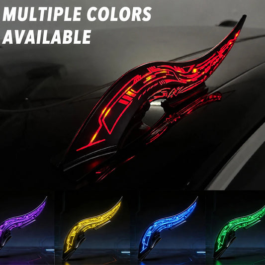 Dragon Horn Car Roof Fins with 32 LED Light Modes, Touch Dimmable