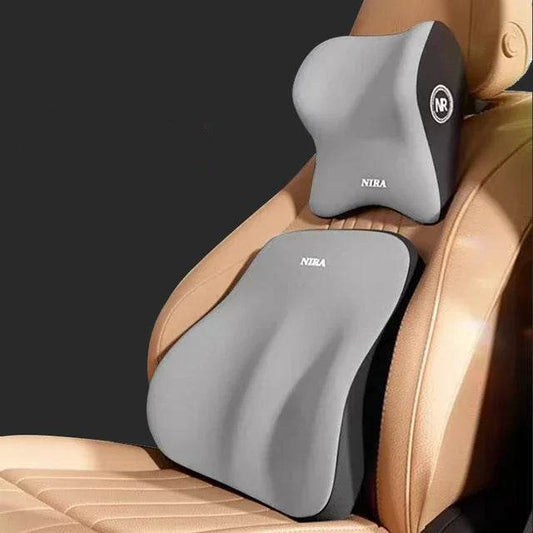 Car Neck Pillow & Back Cushion for Ultimate Comfort - Brown Headrest