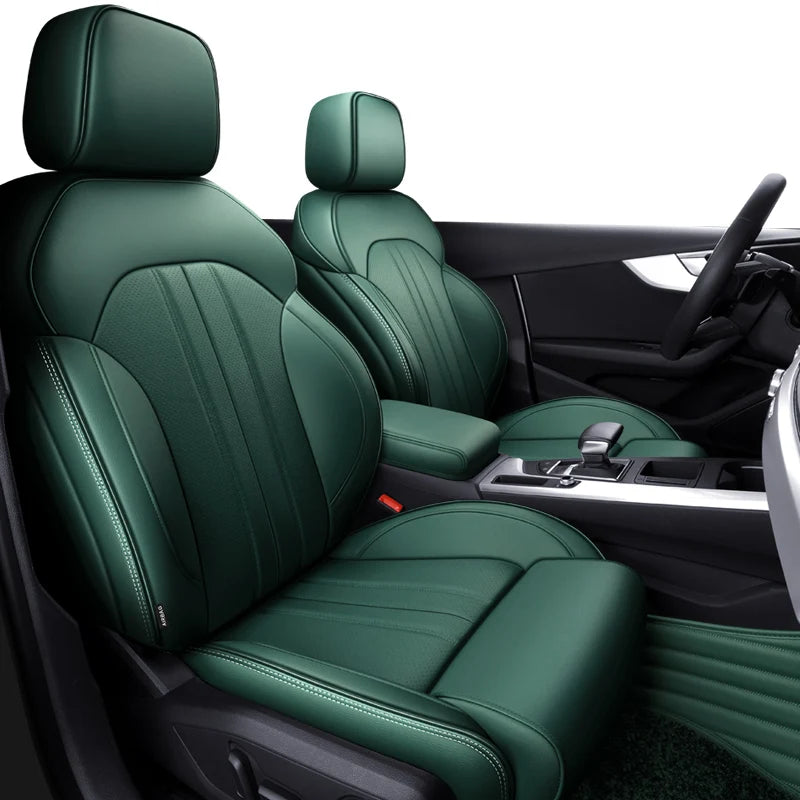 Custom-Fit Leather Car Seat Covers for Audi A3, A4, A6, Q3, Q5, Q7, A7 & TT – Full 5-Seat Set