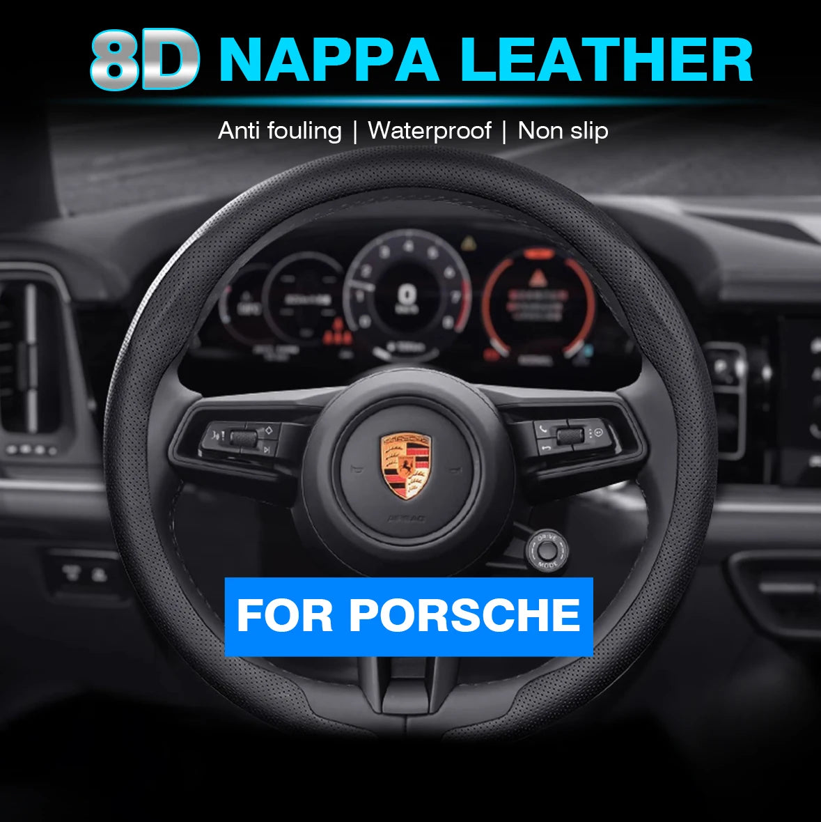 Porsche Nappa Leather Steering Wheel Cover