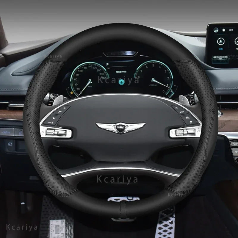 Genesis Round Leather Steering Wheel Cover