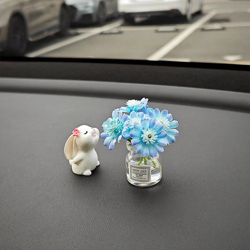 Bunny Floral Fragrance Car Console Ornament - F