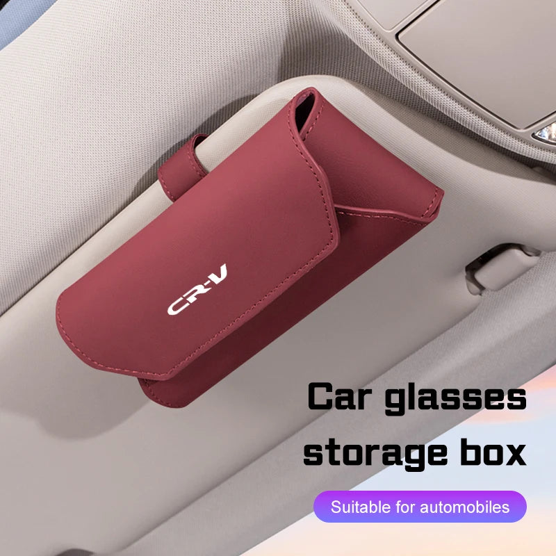 Honda Accord Civic CRV Magnetic Leather Glasses Case Holder