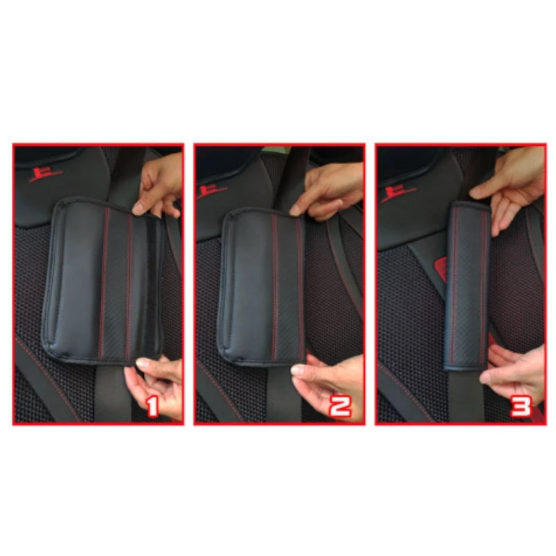 Leather Seat Belt Shoulder Pads – Breathable Safety Covers & Cushion Protection - 1