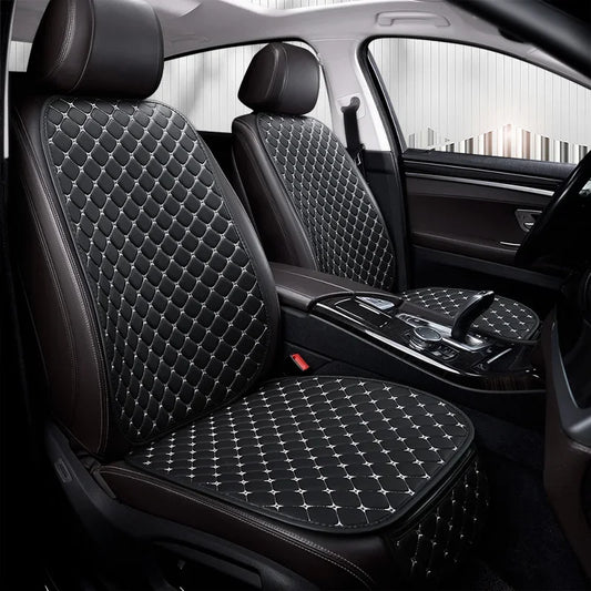 Leather Car Seat Cover – Wear-Resistant, Universal Four Seasons Cushion - 1pc Black and red
