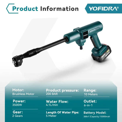 Cordless High Pressure Washer Gun 6-in-1 - 