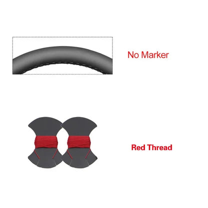 Dodge and RAM Hand-Stitched Steering Wheel Cover - Red Thread
