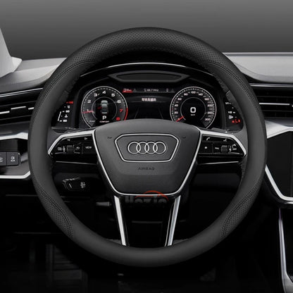 Leather Car Steering Wheel Cover for New Audi A3 8y Q7 q5 A5 B10 A1 rs3 s3 Sq5 Q8 Q4 Q3 A6 Etron 2025 Interior Accessories
