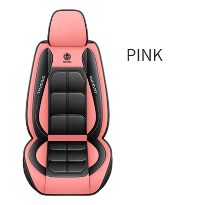1pc Premium PU Leather Universal Fit Car Seat Cover All-Season Protector Mat wit - JZ-Muscle-Pink 1PC