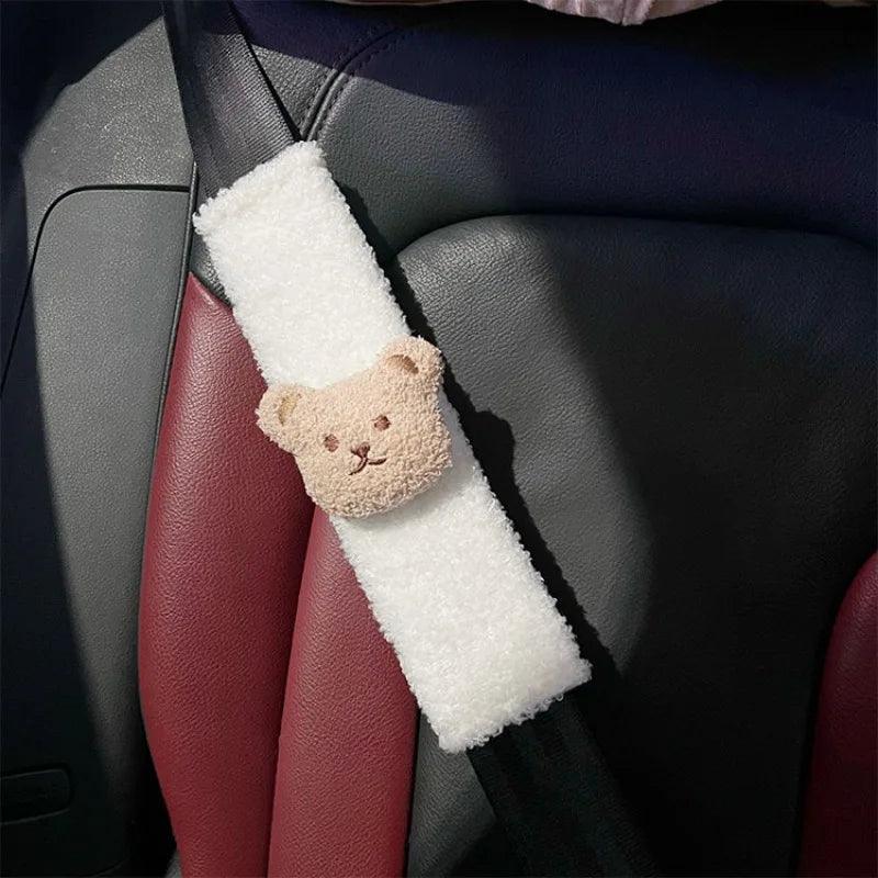2pcs Cartoon Bear Seat Belt Shoulder Pad Covers Kids Safety Cushion