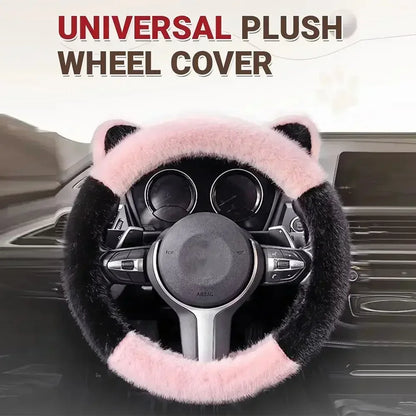 Plush Cat Ear Universal Steering Wheel Cover