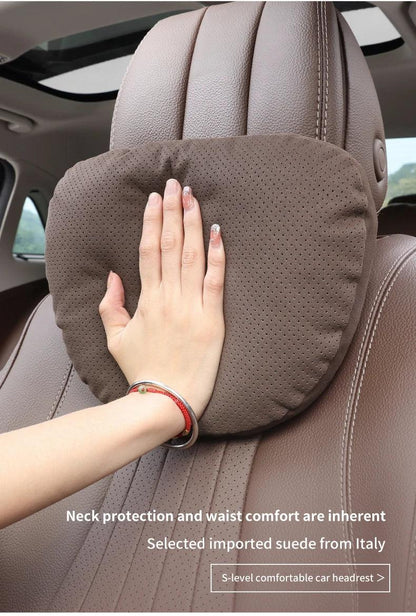 Hyundai N Line Soft Car Neck Headrest & Lumbar Support Pillow - Black Headrest