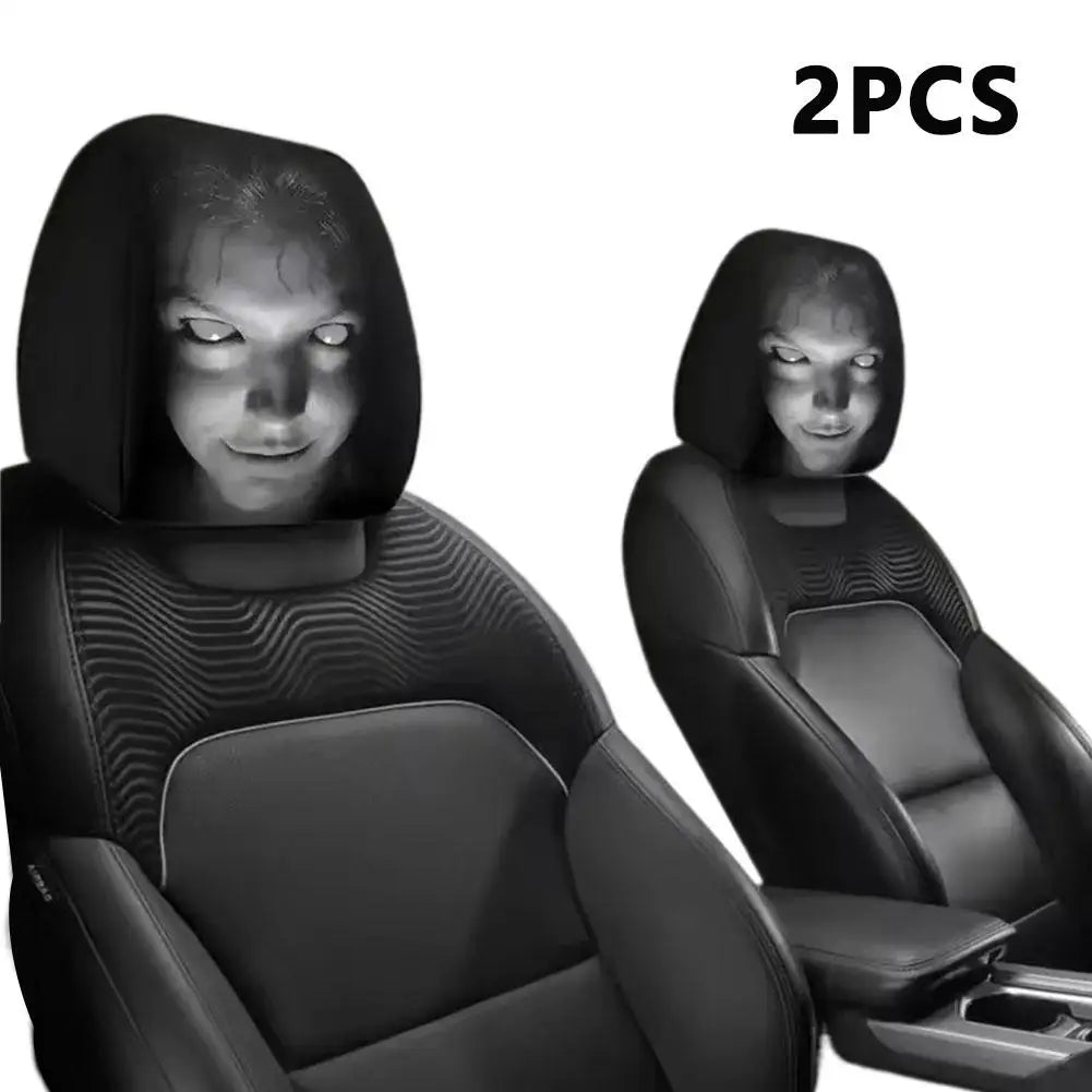 Horror Design Car Headrest Covers 2-Pack Universal Breathable Elastic Fit
