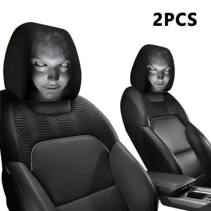 Horror Design Car Headrest Covers 2-Pack Universal Breathable Elastic Fit