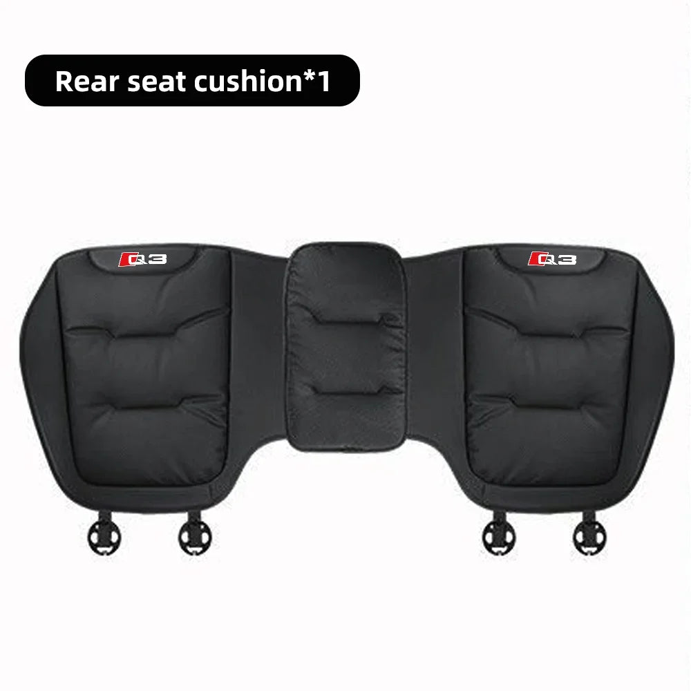 Leather Car Seat Cover Universal Four Seasons Car Front/Rear Seat Cushion for Audi Q3 Q7 Q8 TT Chair Protector Pad Accessories