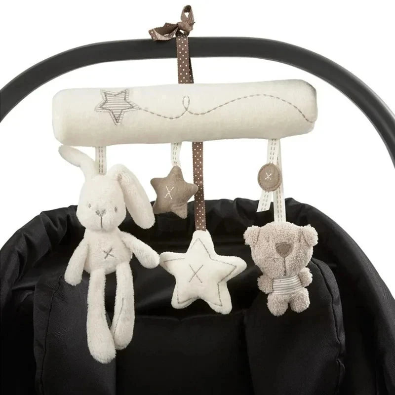 Baby Hanging Rattle Toy – Rainbow Plush Mobile for Stroller & Crib - Elephant