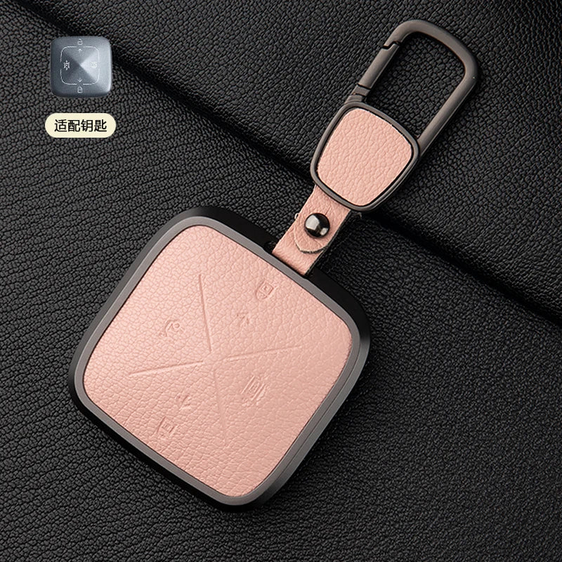 Zinc Alloy Leather Key Cover for Geely ZEEKR 001 7X 009 X Car Fob
