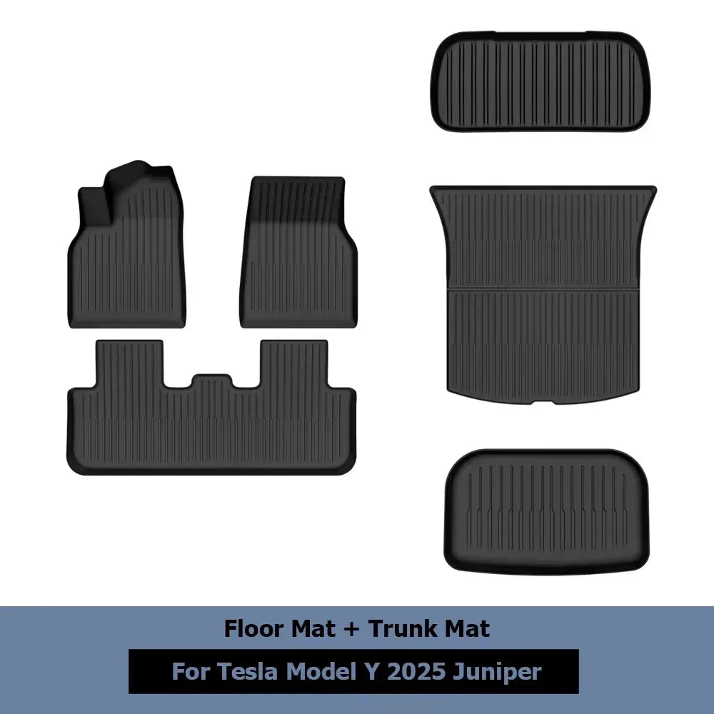 Tesla Model Y 2025 Juniper Cargo Liner TPE Mat Waterproof - Floor+Trunk Mat / Right hand drive
