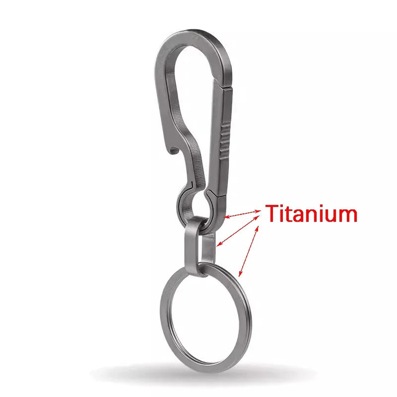 Titanium Carabiner Keychain with Bottle Opener