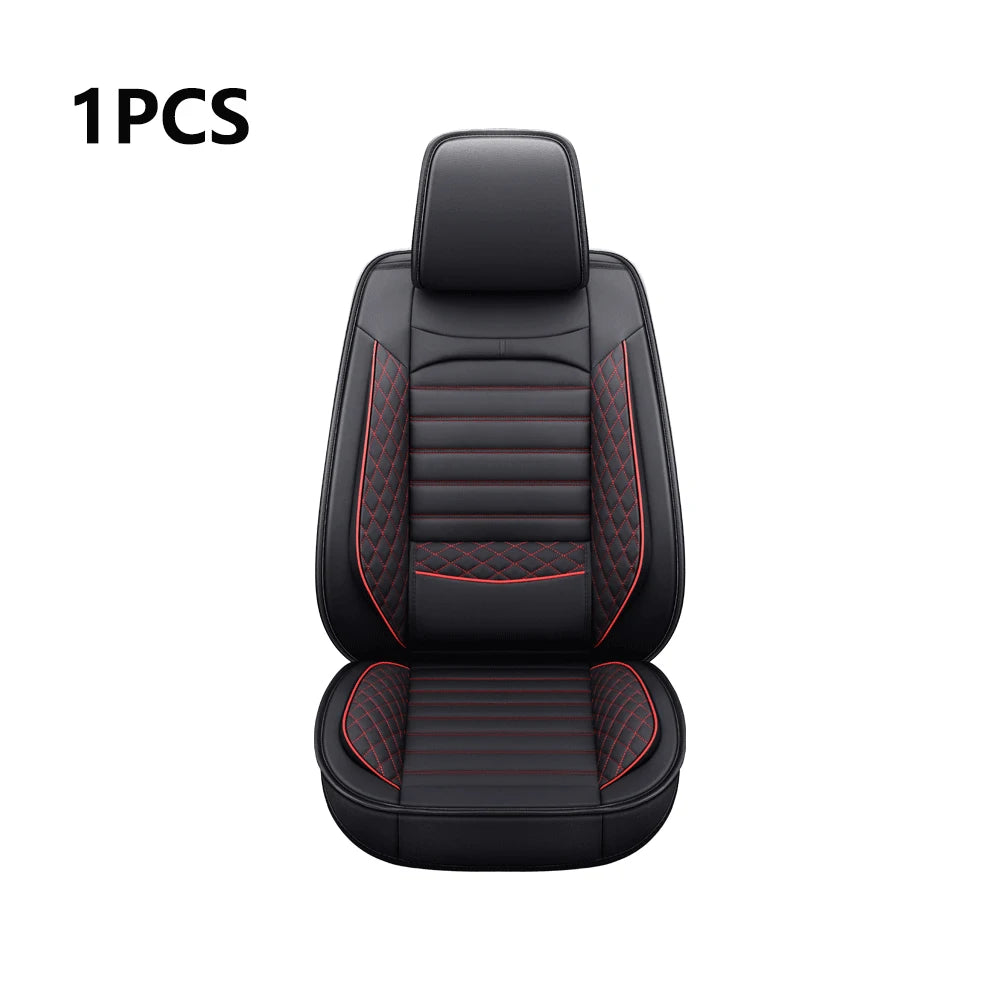 Universal Faux Leather Car Seat Cover - Black Front