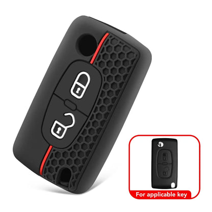 Peugeot Silicone Flip Key Cover — 107, 207, 307, 308, 3008