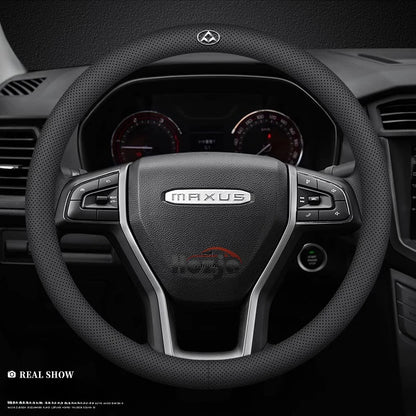 LDV Maxus Perforated Leather Steering Wheel Cover - Round Shape / Perforated with Logo