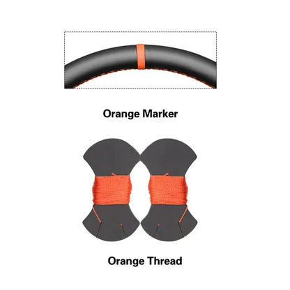 Dodge and RAM Hand-Stitched Steering Wheel Cover - Orange Marker