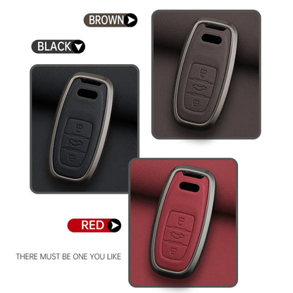Zinc Alloy Leather Car Key Case Cover Audi A3 8P 8V 8L S3 RS3