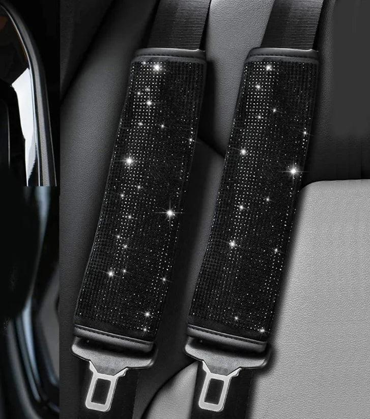 Crystal Rhinestone Seat Belt Covers 2-Pack Diamond Shoulder Pads