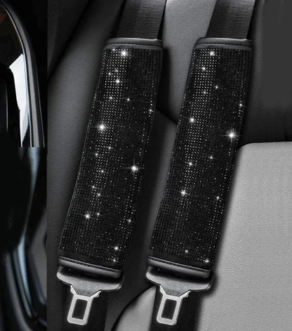 Crystal Rhinestone Seat Belt Covers 2-Pack Diamond Shoulder Pads