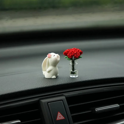 Bunny Floral Fragrance Car Console Ornament