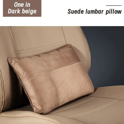 Maybach S-Class Breathable Soft Neck Headrest & Lumbar Support Pillow - Lumbar Beige
