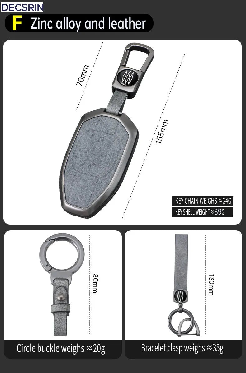 Zinc Alloy Leather Key Case Cover for GAC Trumpchi GS7 GS8 Remote