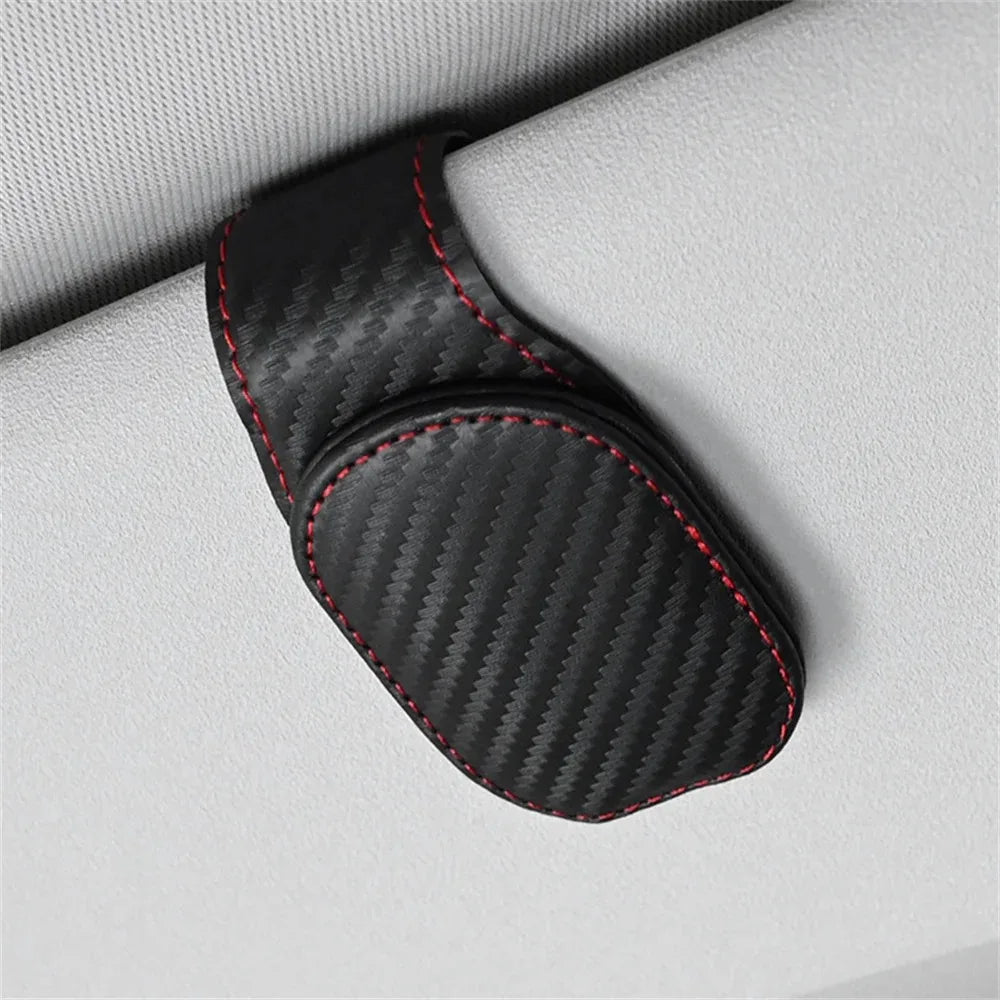 Magnetic Leather Car Visor Sunglasses Holder
