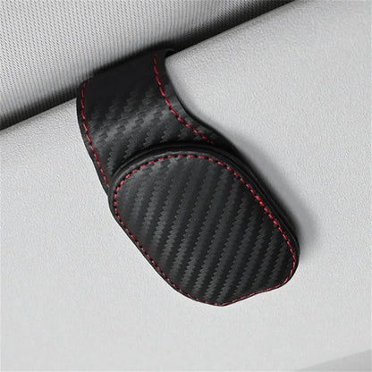 Magnetic Leather Car Visor Sunglasses Holder