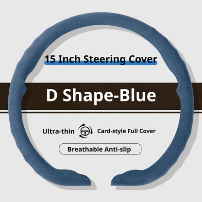 Genesis Ultrasuede Steering Wheel Cover - D Shape / Blue
