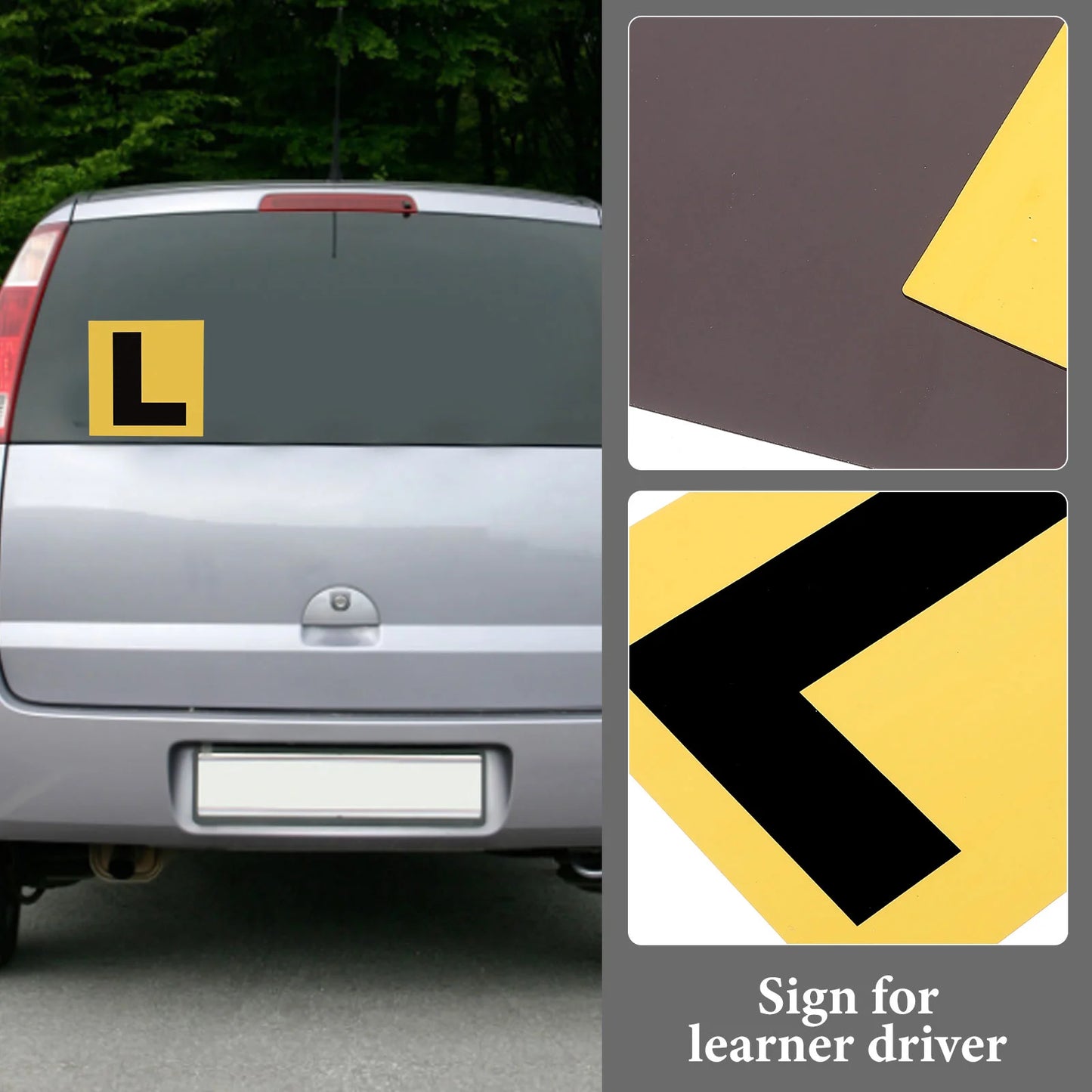 Magnetic L-Plate Stickers 2 Pcs– Car Learner Driver Signs, Easy Apply & Remove - 