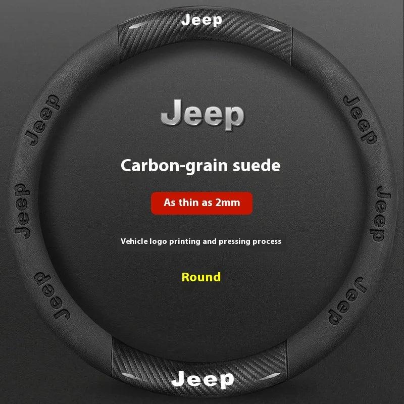 Jeep Wrangler Car Steering Wheel Cover - black