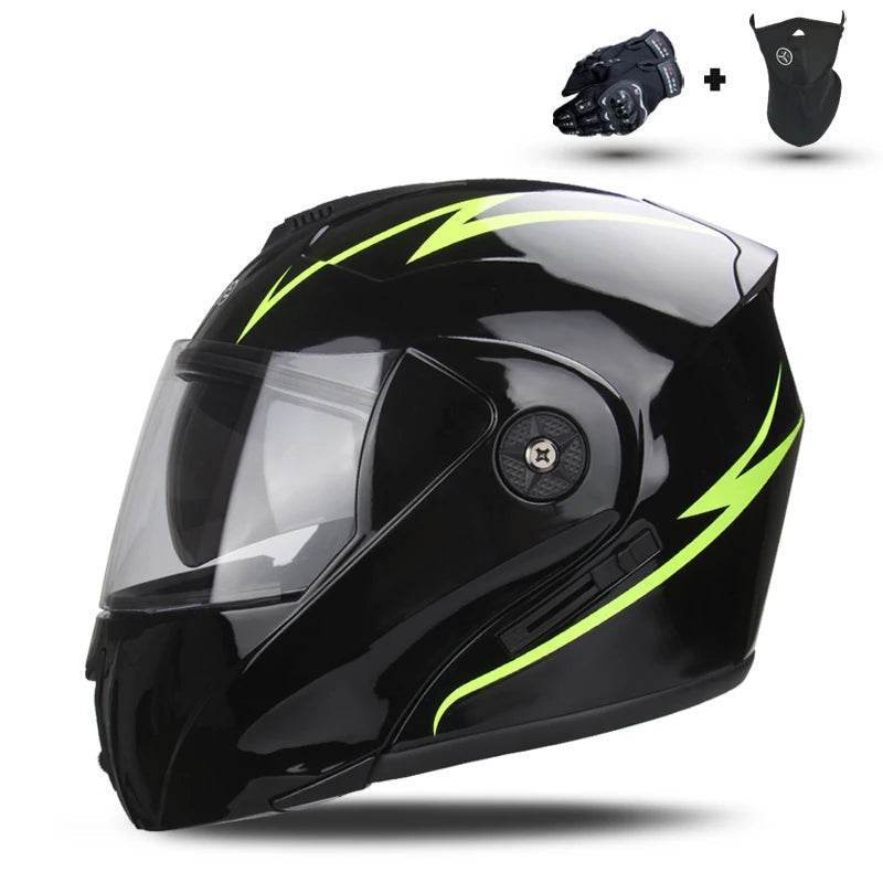 Modular Double Lens Flip-Up Motorcycle Helmet with Visor - 13 / S