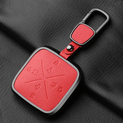 8 Button Aluminum Goatskin Key Case Cover for Zeekr X 001 009