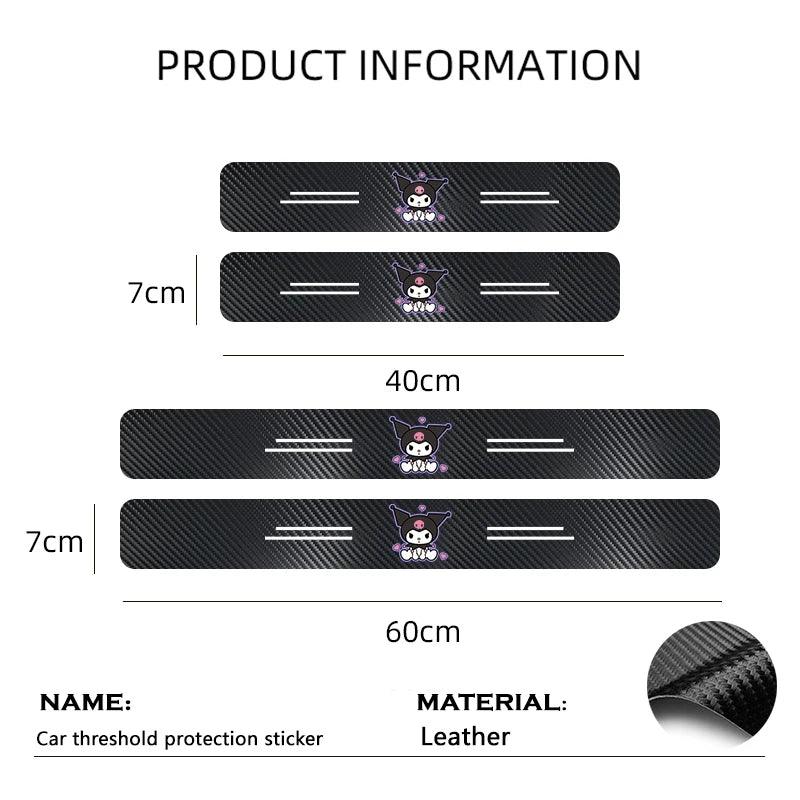 Carbon Fiber Car Door Sill Protector Stickers Anti-Scratch Threshold