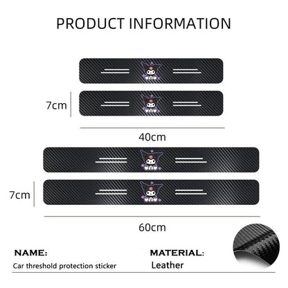 Carbon Fiber Car Door Sill Protector Stickers Anti-Scratch Threshold