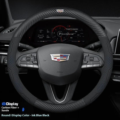Cadillac Carbon Fiber Leather Steering Wheel Cover