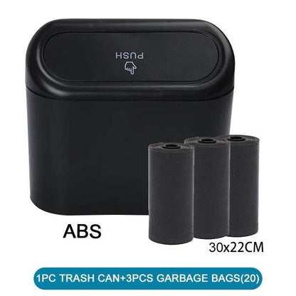 Leak-Proof Car Trash Can with Lid – Includes 60 Garbage Bags - 1pcs garbage bag