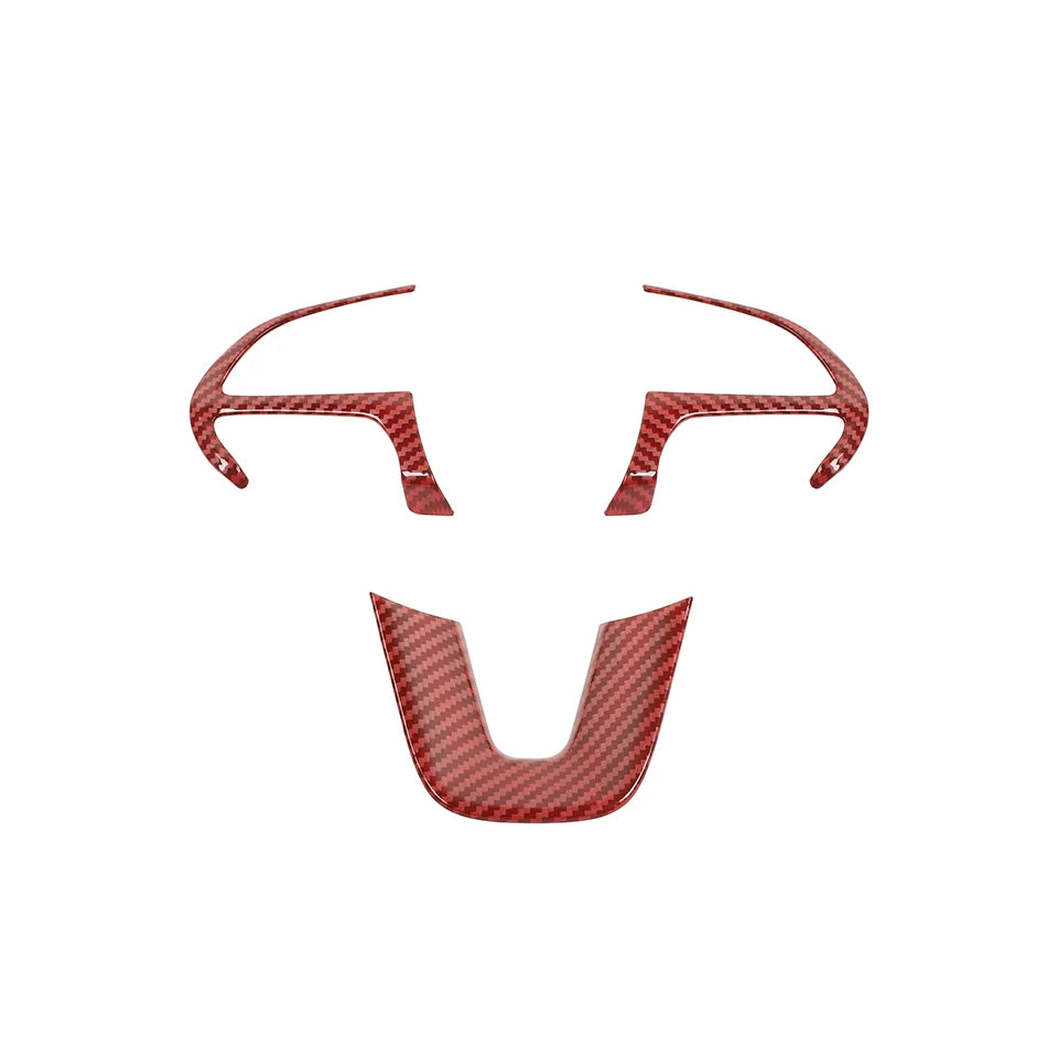 Dodge Carbon Fibre Steering Wheel Cover - Red Carbon Fibre