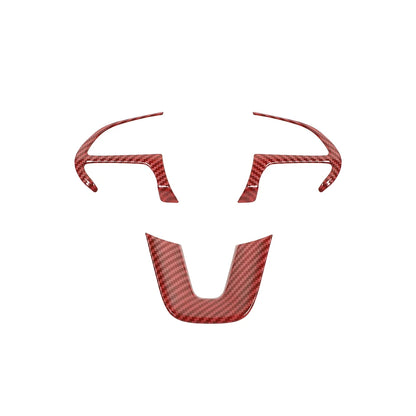 Dodge Carbon Fibre Steering Wheel Cover - Red Carbon Fibre