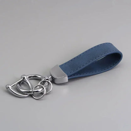 Custom Laser Engraved Suede Leather Keychain - Personalized Logo
