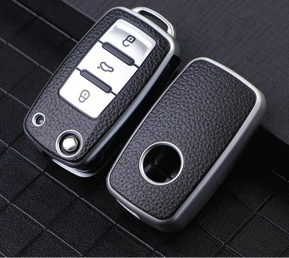 Volkswagen Leather Car Key Case – Full Cover