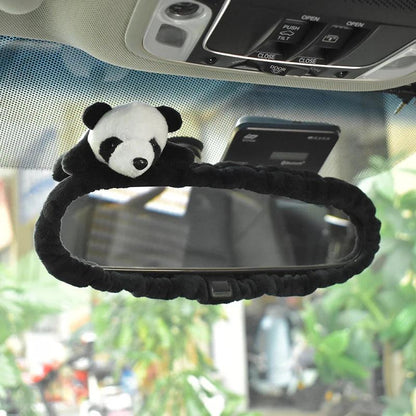 Soft Plush Panda Car Gear Shift Cover Hand Brake Case Interior Decor