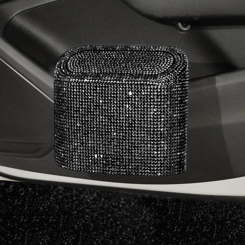 Diamond Crystal Car Trash Can with Lid - Leakproof Vehicle Bin